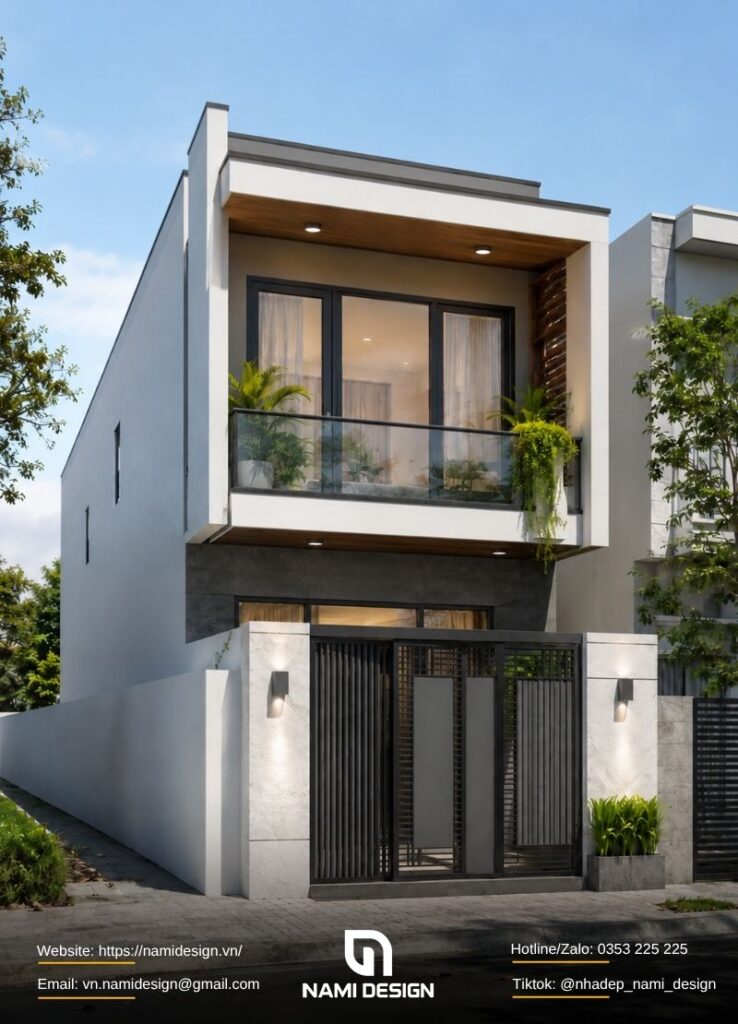 Mẫu nhà 2 tầng 5x20m có ban công
