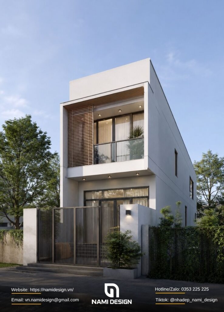 Mẫu nhà 2 tầng 5x20m tối giản