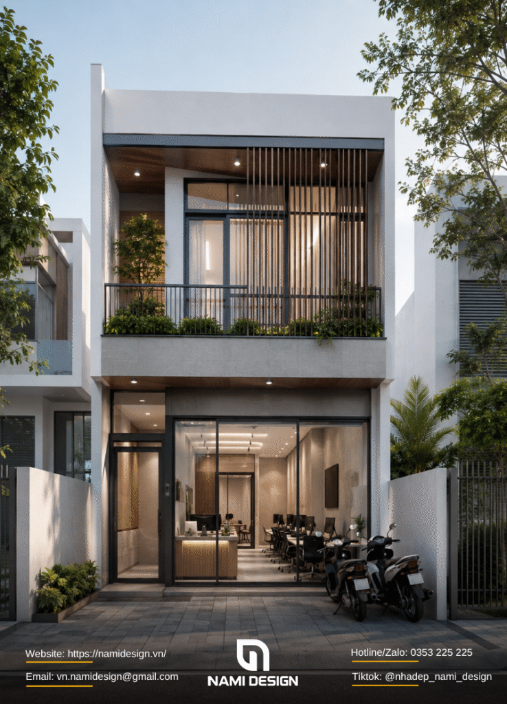 Mẫu nhà 2 tầng kết hợp văn phòng tại nhà