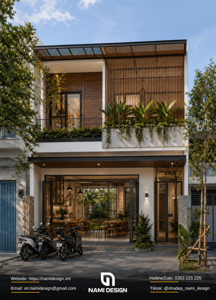 Mẫu nhà 2 tầng Modern Tropical kết hợp kinh doanh