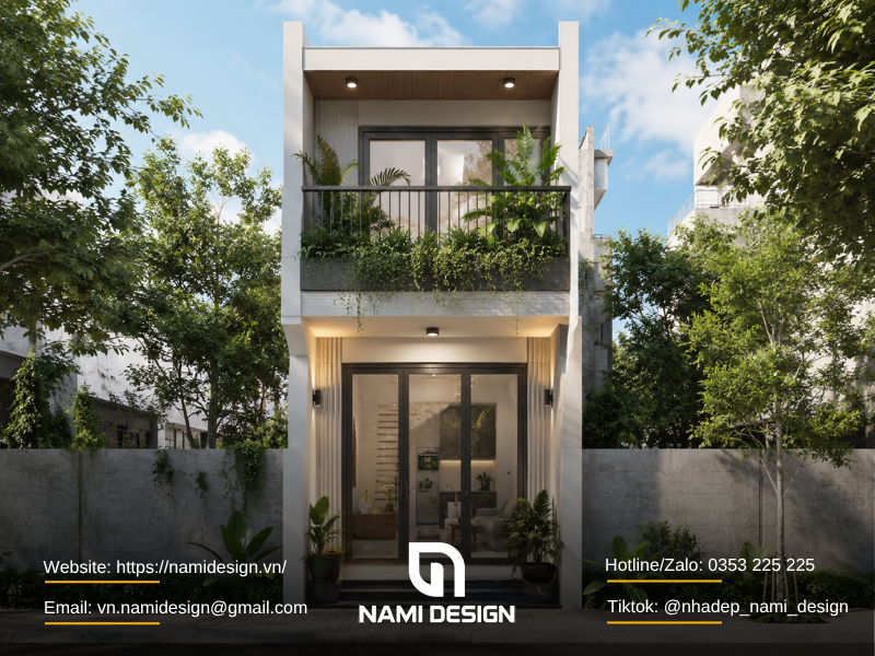 Mẫu nhà 20m2 có ban công xanh