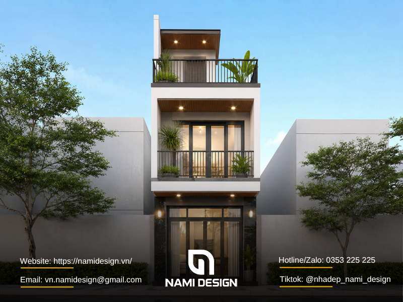Mẫu nhà 20m2 có tầng tum