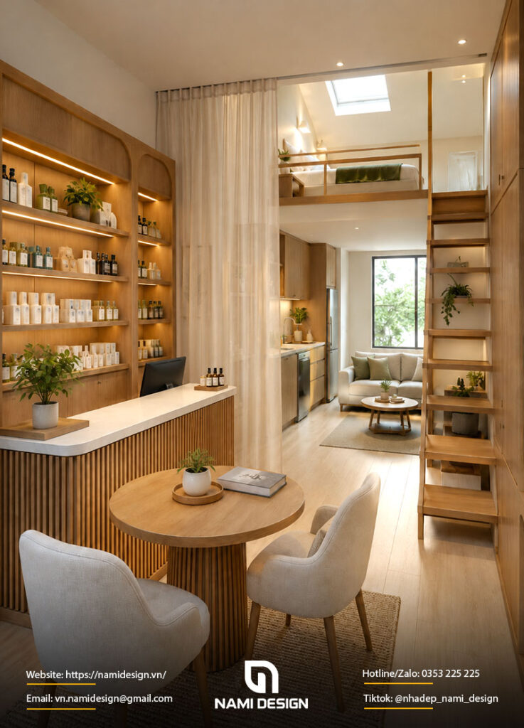 Mẫu nhà 25m2 vừa ở vừa kinh doanh