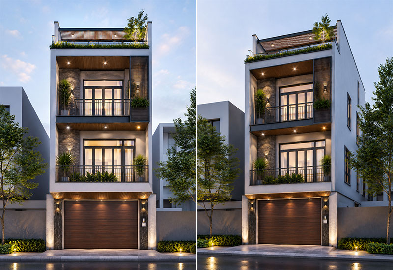 Mẫu nhà 3 tầng 6x15m có gara
