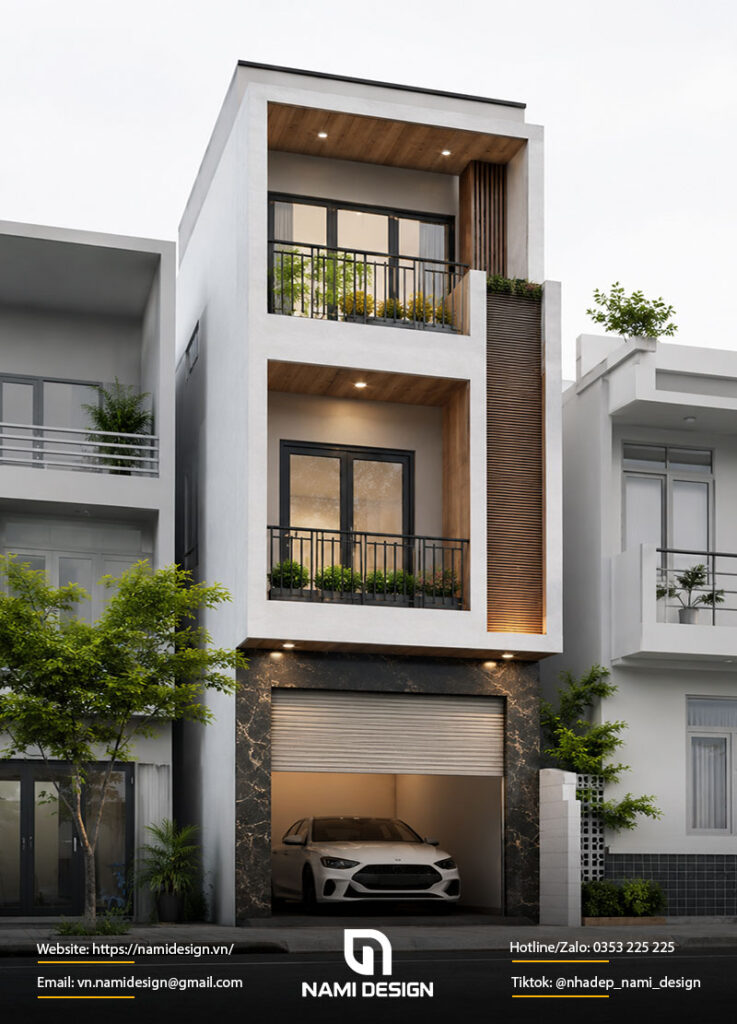 Mẫu nhà 35m2 có gara ô tô