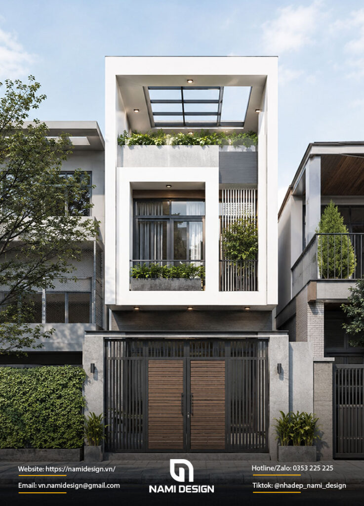 Mẫu nhà 35m2 có giếng trời