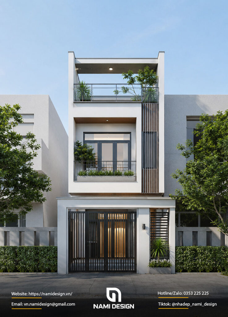 Mẫu nhà 35m2 có tầng thượng