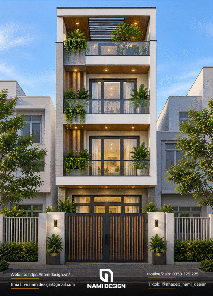 Mẫu nhà 3x8m 4 tầng