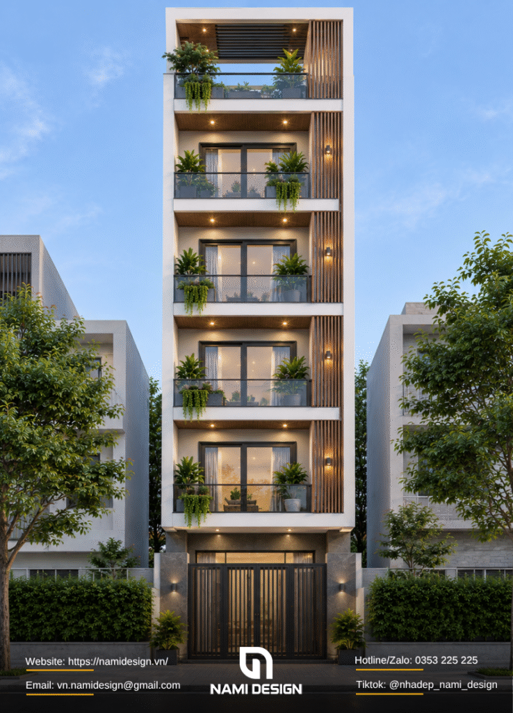 Mẫu nhà 3x8m 6 tầng