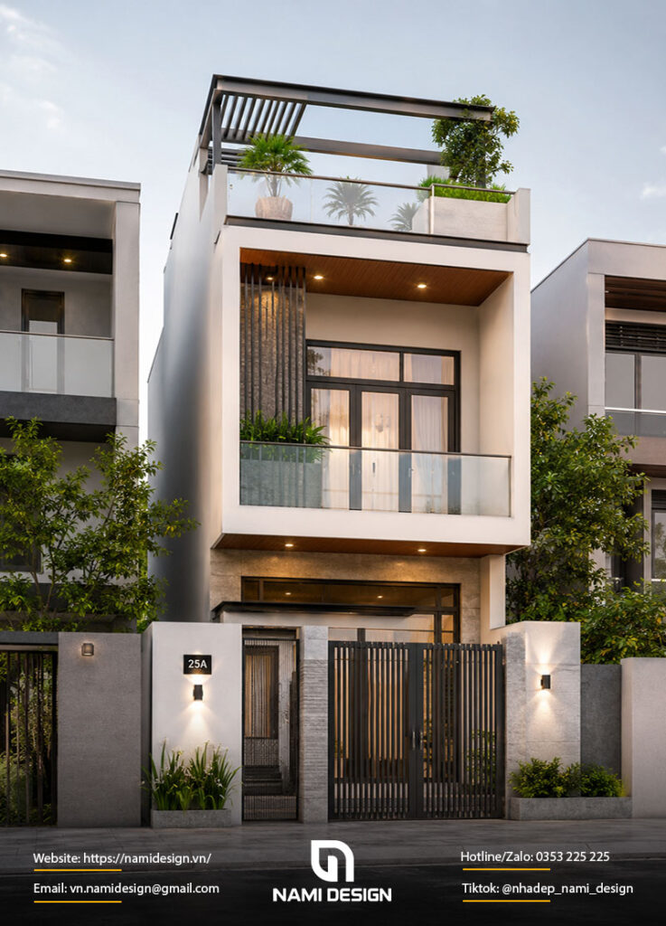 Mẫu nhà 4x10m có sân thượng