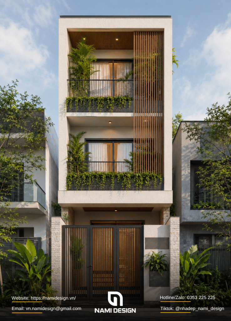 Mẫu nhà 4x12m phong cách Modern Tropical