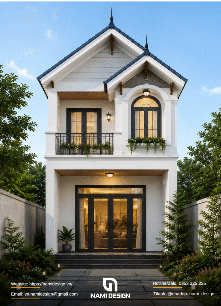 Mẫu nhà 4x6m mái Thái, có sân vườn
