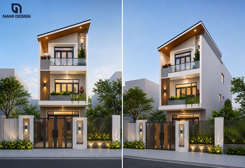 Mẫu nhà 5x10m mái lệch