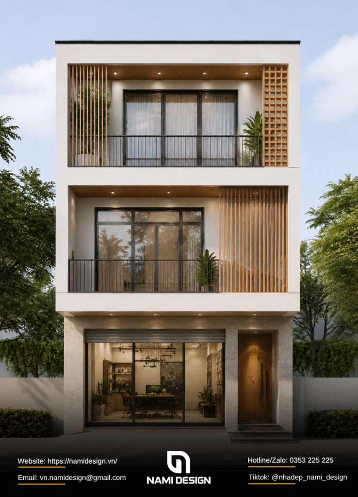 Mẫu nhà 5x15m kết hợp kinh doanh nhỏ - văn phòng hoặc Studio tại nhà