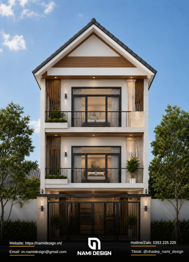 Mẫu nhà 5x15m mái Thái - hai phòng ngủ
