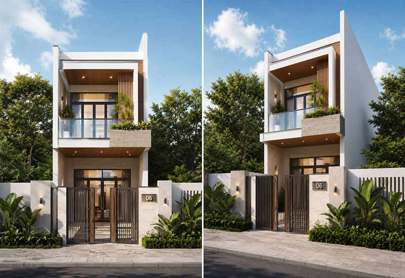 Mẫu nhà 6x10 2 tầng hiện đại