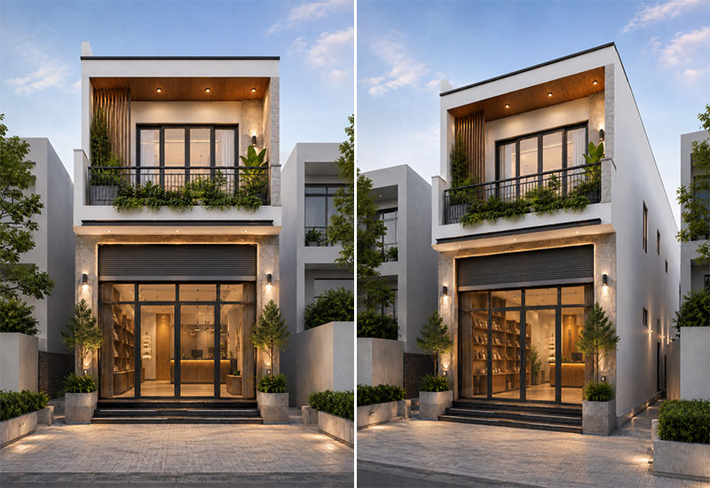 Mẫu nhà 6x10 2 tầng kết hợp kinh doanh
