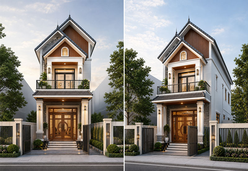 Mẫu nhà 6x10 2 tầng mái Thái