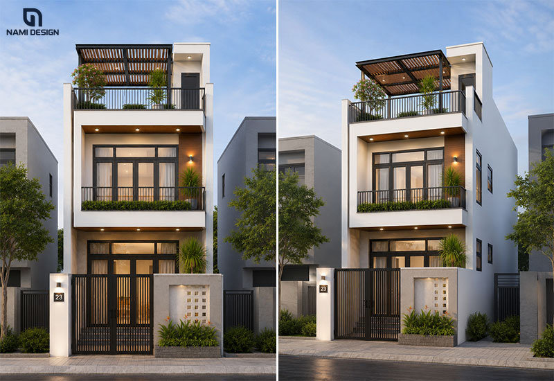 Mẫu nhà 6x10m có sân thượng