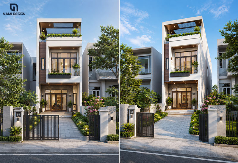 Mẫu nhà 6x15m có sân trước