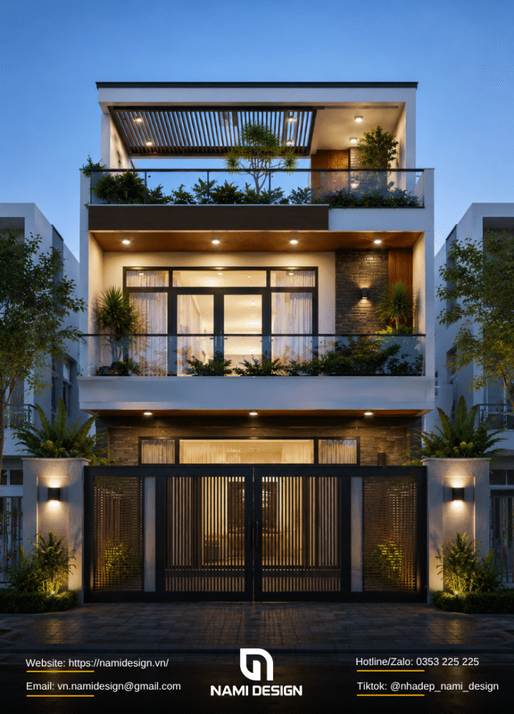 Mẫu nhà 6x15m có tầng tum