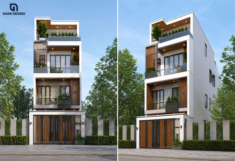Mẫu nhà 6x15m có tầng tum