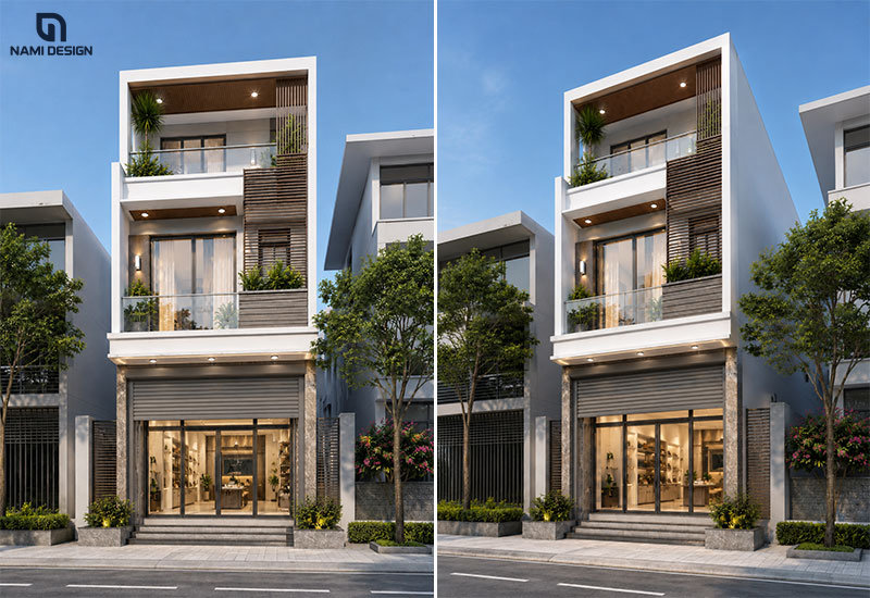 Mẫu nhà 6x15m kết hợp kinh doanh