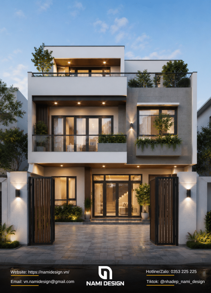 Mẫu nhà 6x15m mái bằng
