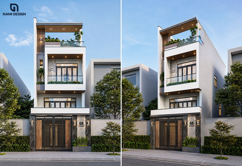 Mẫu nhà 6x15m mái bằng