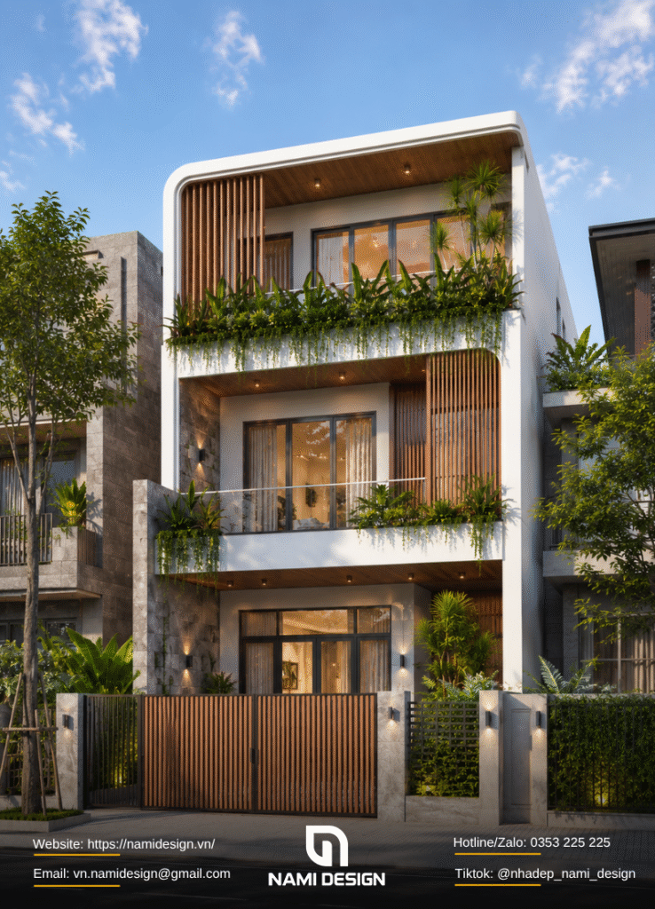 Mẫu nhà 6x15m Modern Tropical