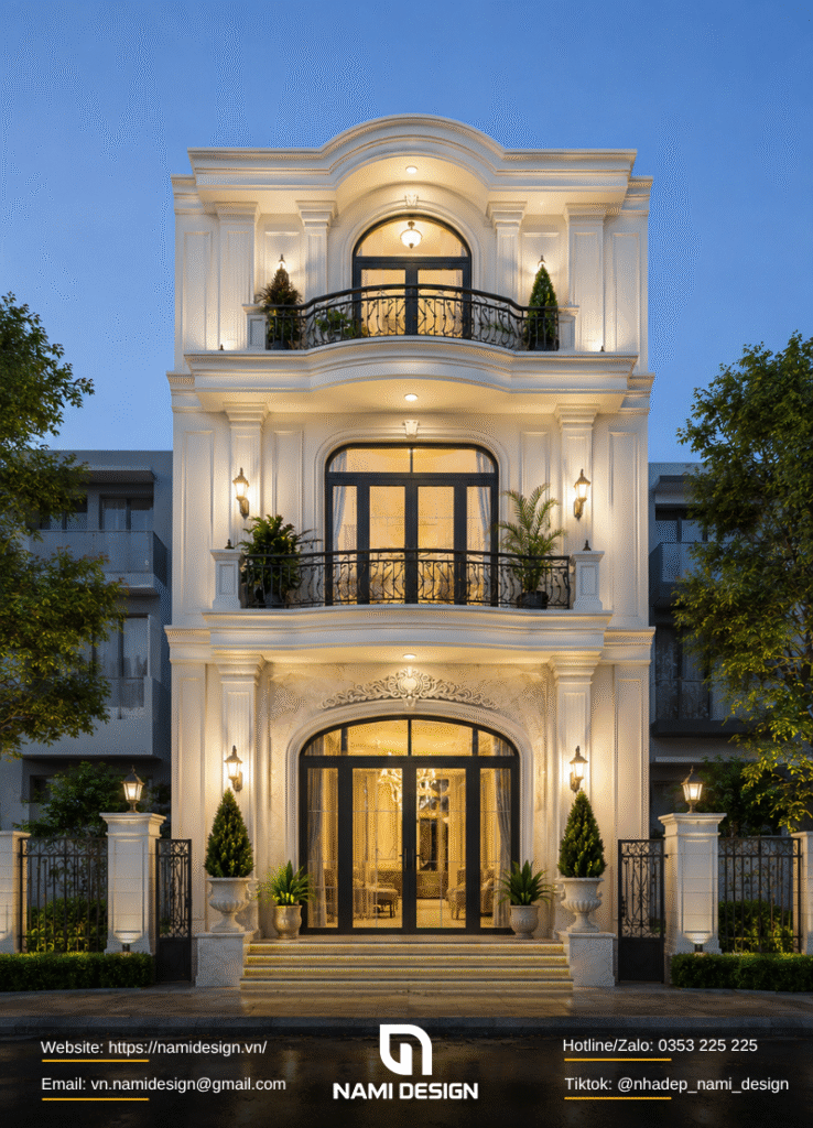 Mẫu nhà 6x15m tân cổ điển