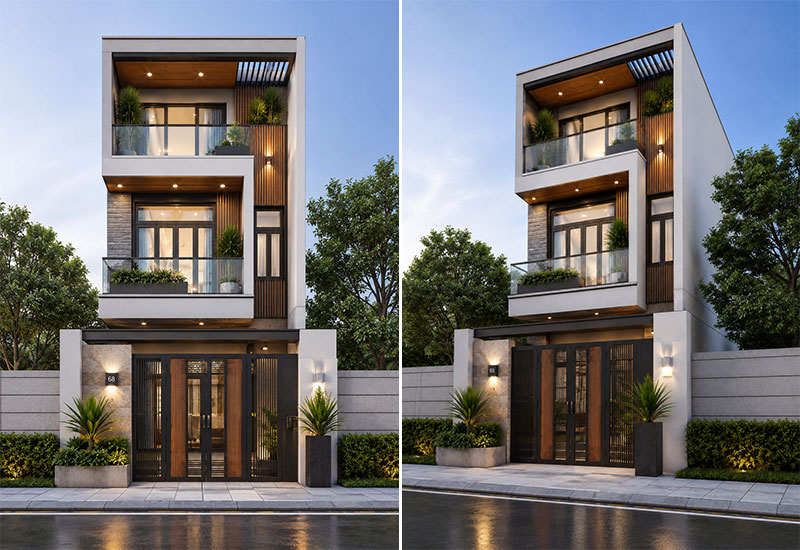 Mẫu nhà 6x20m hiện đại