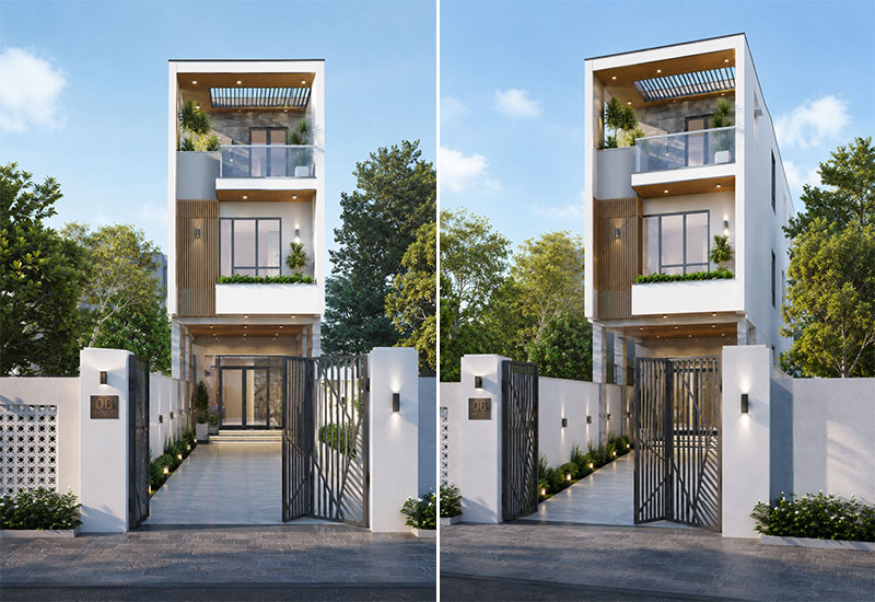 Mẫu nhà 6x20m mái bằng