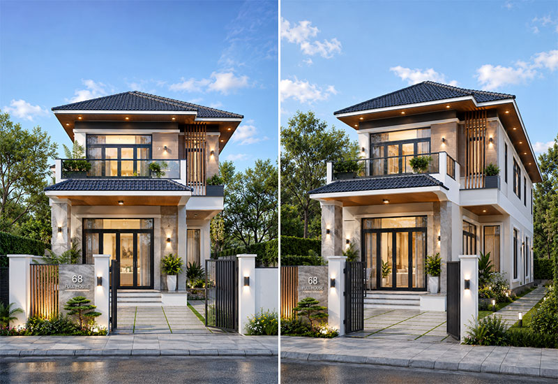 Mẫu nhà 6x20m mái Nhật