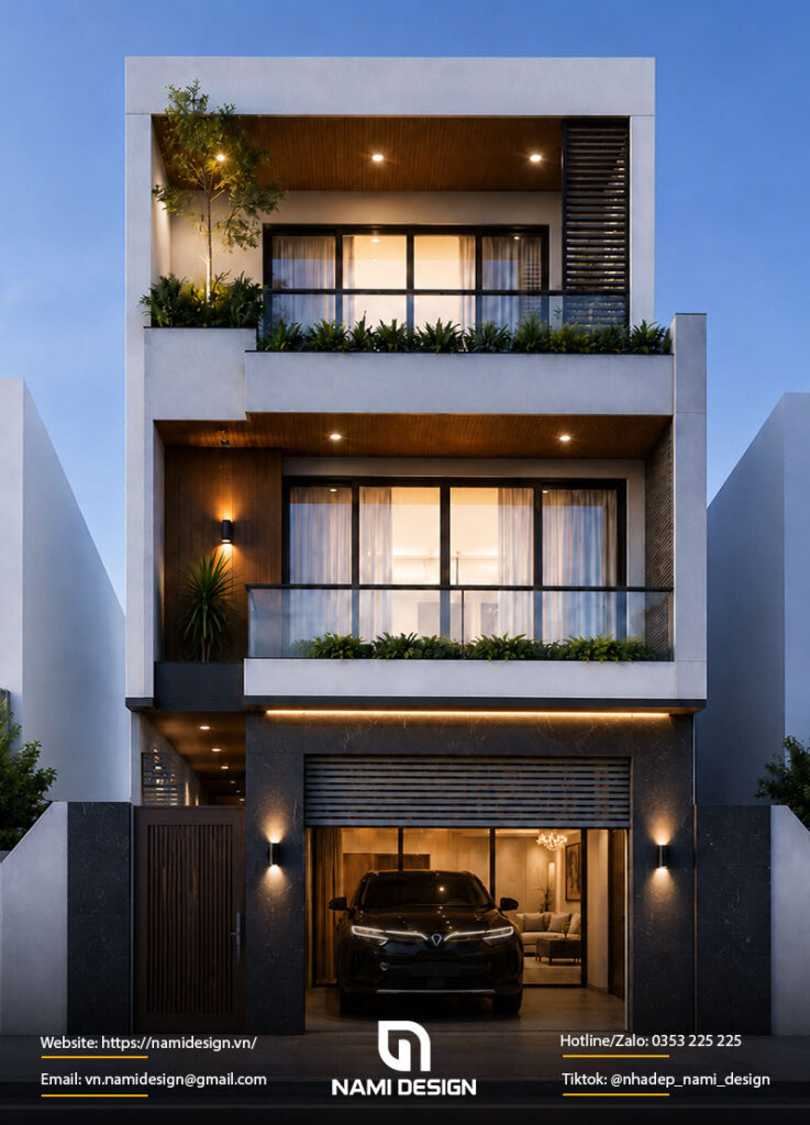 Mẫu nhà 6x8m có gara ô tô