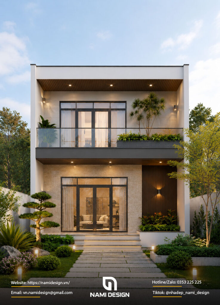 Mẫu nhà 6x8m có sân vườn