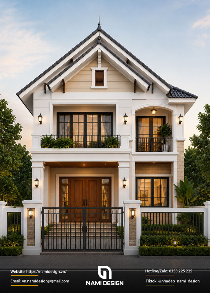 Mẫu nhà 7x8m 2 tầng mái Thái