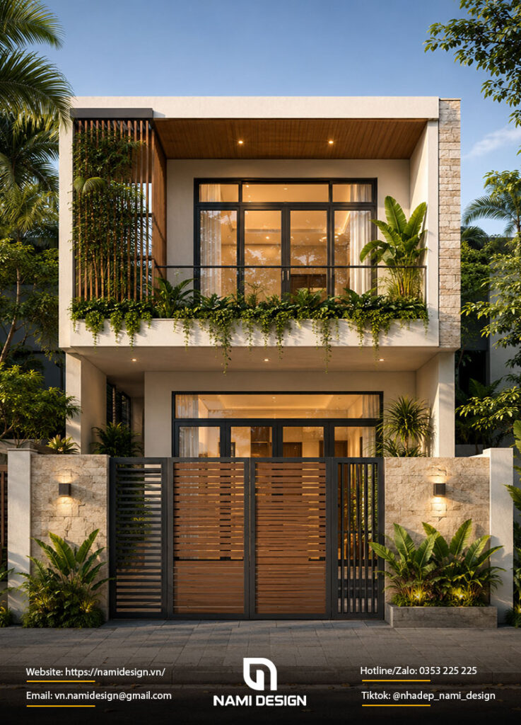 Mẫu nhà 7x8m 2 tầng Modern Tropical