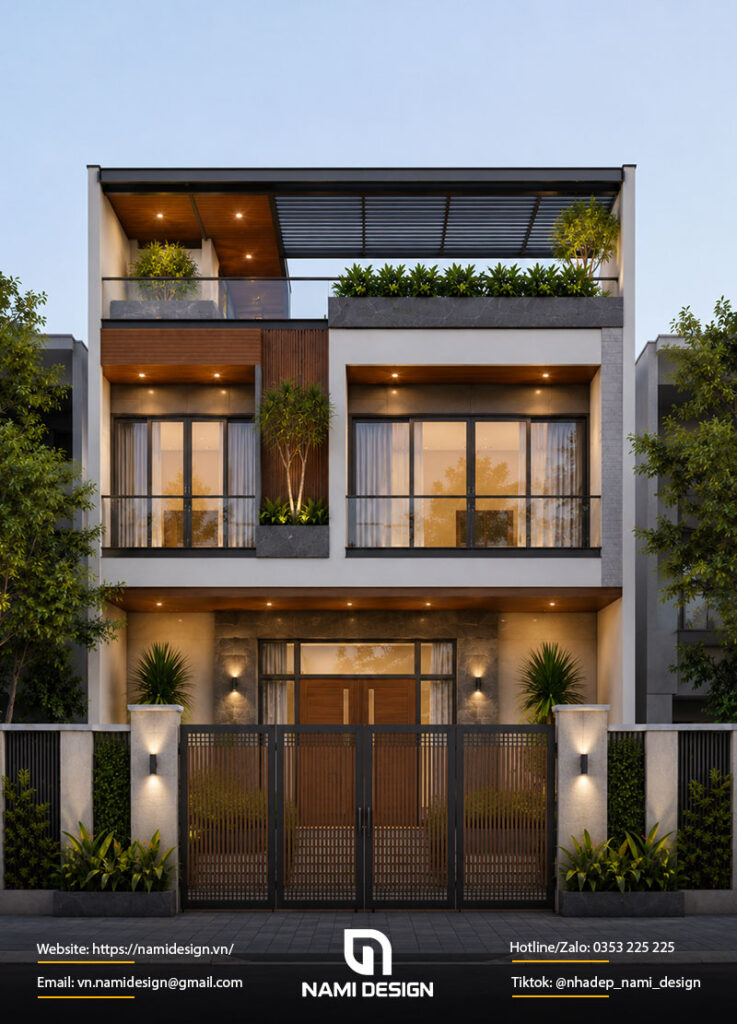 Mẫu nhà 7x8m 3 tầng hiện đại