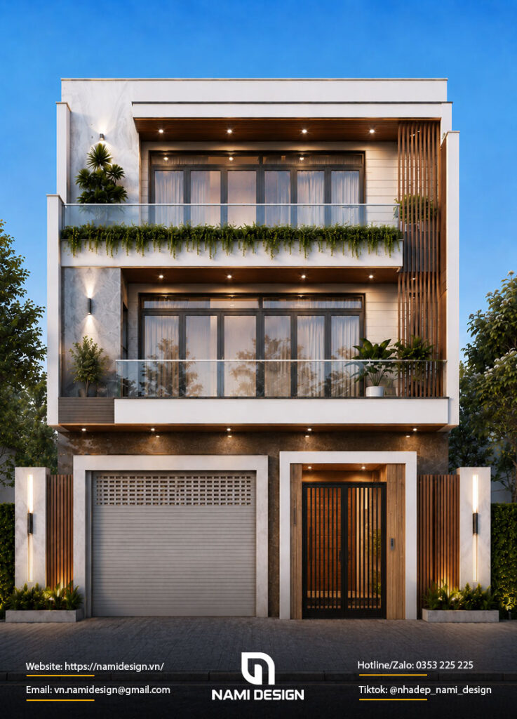 Mẫu nhà 7x8m có gara
