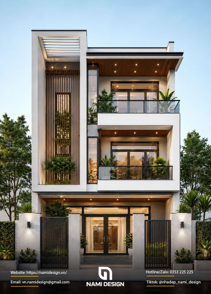 Mẫu nhà 7x8m có giếng trời