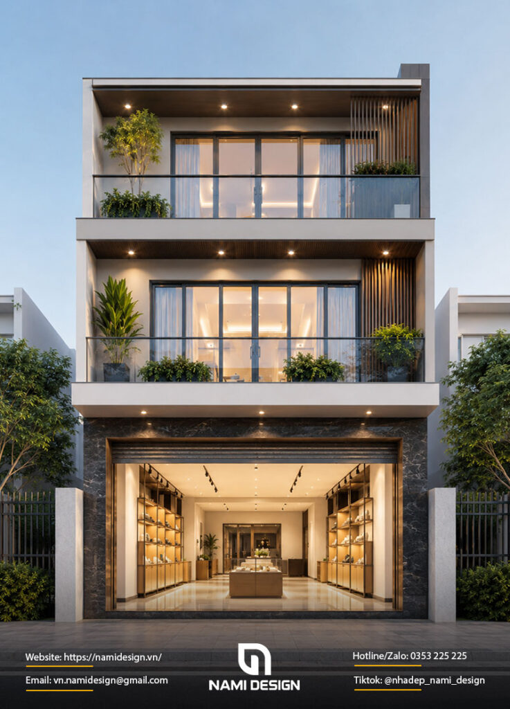 Mẫu nhà 7x8m kết hợp kinh doanh