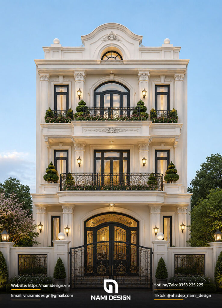 Mẫu nhà 7x8m tân cổ điển