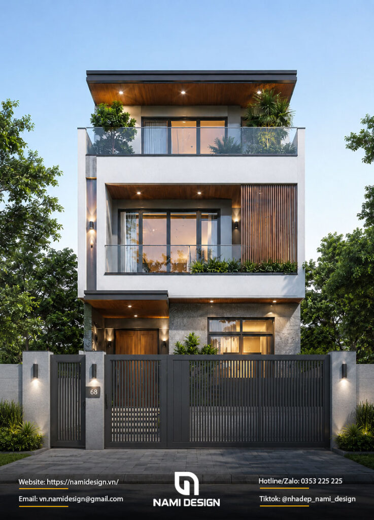 Mẫu nhà 8x12m 3 tầng