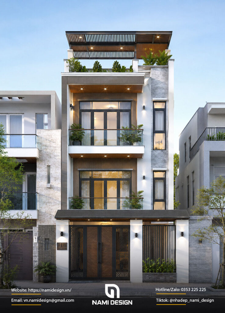 Mẫu nhà 8x12m có sân thượng