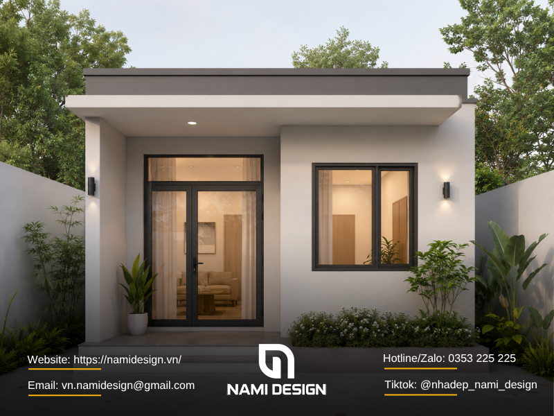 Mẫu nhà cấp 4 20m2 tối giản