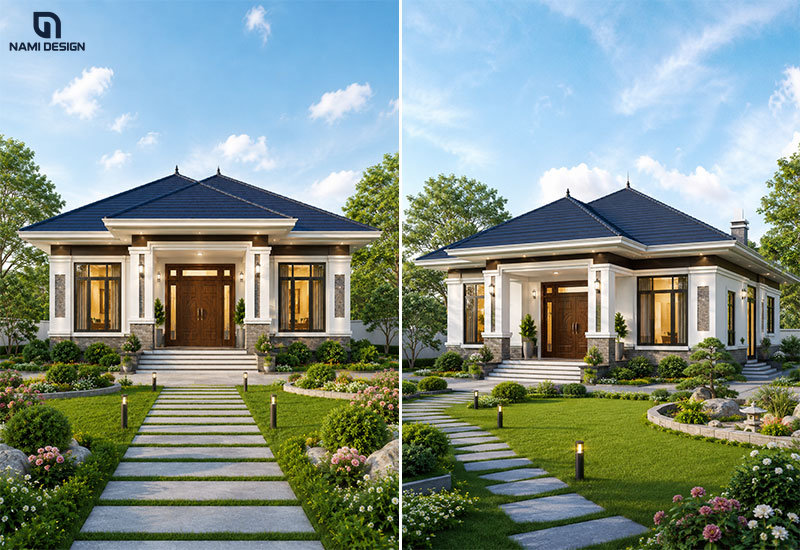 Mẫu nhà cấp 4 có sân vườn 800 triệu