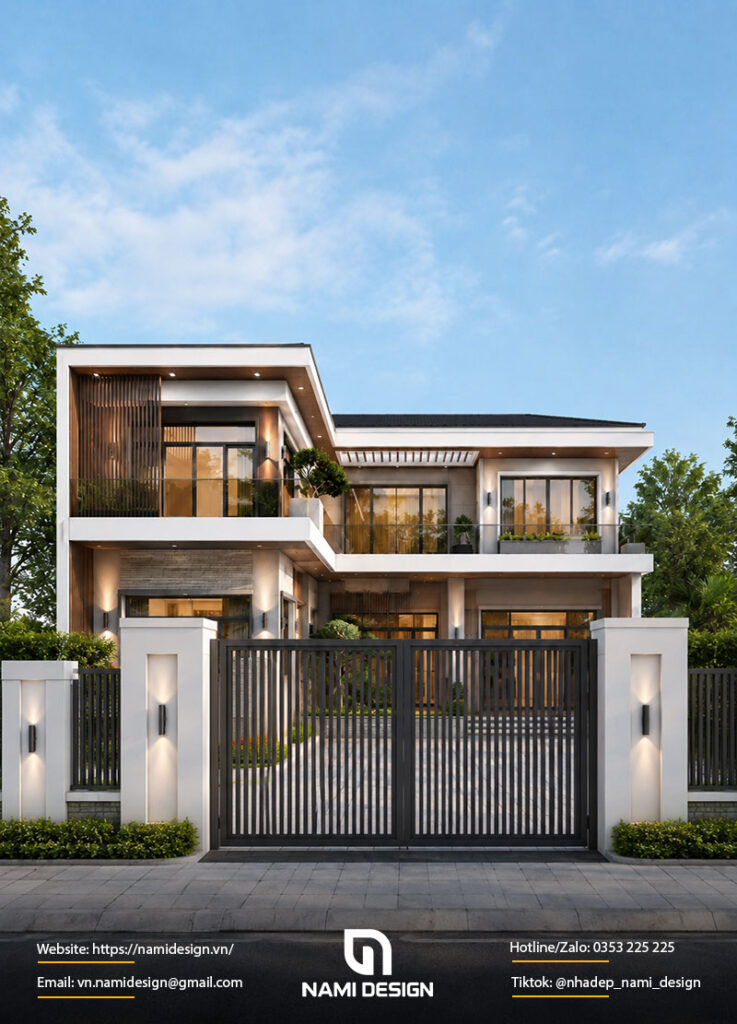 Mẫu nhà chữ L 2 tầng