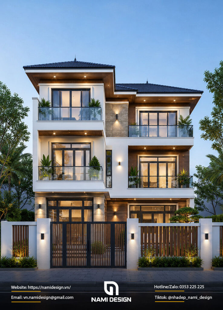 Mẫu nhà chữ L mái Nhật