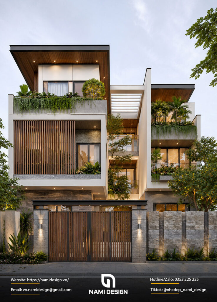Mẫu nhà chữ L Modern Tropical